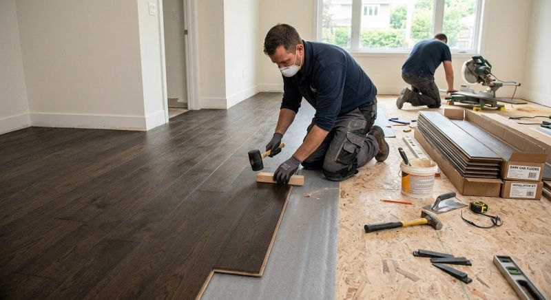 Dark Wood Floor Installation in Manassas, VA