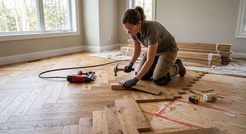 Dark Wood Floor Installation in Manassas, VA